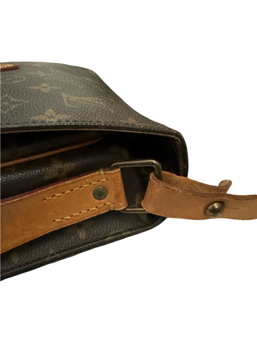 Louis Vuitton Monogram Cartouchiere Crossbody Vintage Brown Leather Shoulder Bag - Picture 14 of 16